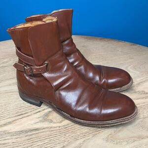 Vintage Frye Riding Ankle Boots Belted Western Women’s Size 6 Cognac Brown